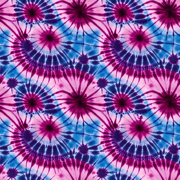 Colorful psychedelic tie dye style seamless pattern