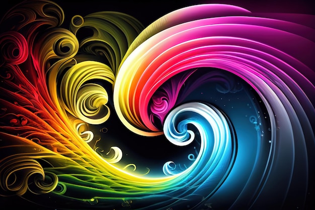 Photo colorful psychic waves wellness calming spiritual concept generative ai
