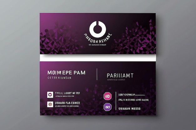 Photo colorful purple stylish business card template design