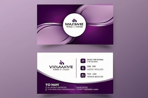 Photo colorful purple stylish business card template design