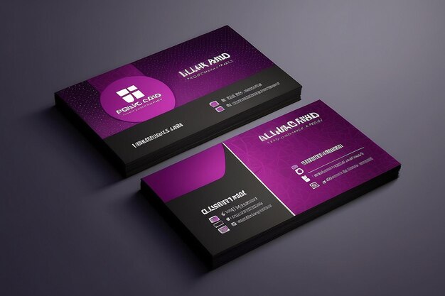 colorful purple stylish business card template design