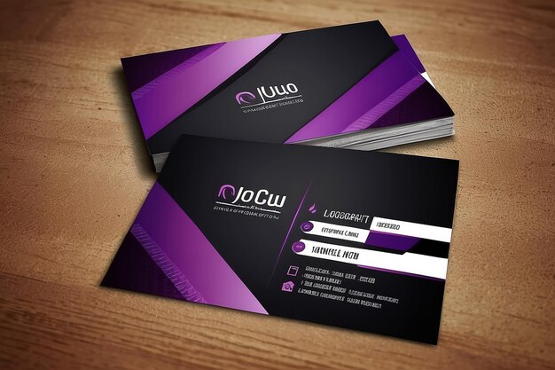 colorful purple stylish business card template design