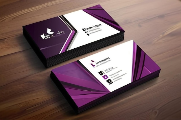 colorful purple stylish business card template design