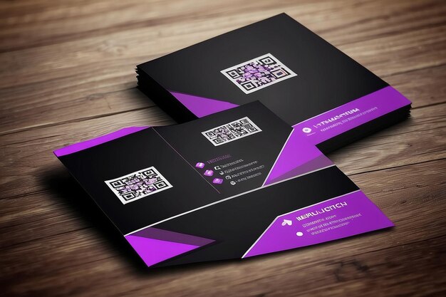 красочный фиолетовый стильный дизайн шаблона визитки