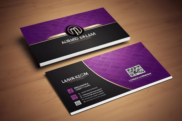 colorful purple stylish business card template design