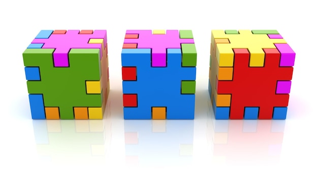 Colorful Puzzle Cubes