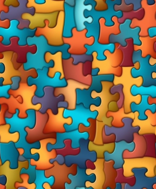 Photo a colorful puzzle piece background with many different colors generative ai