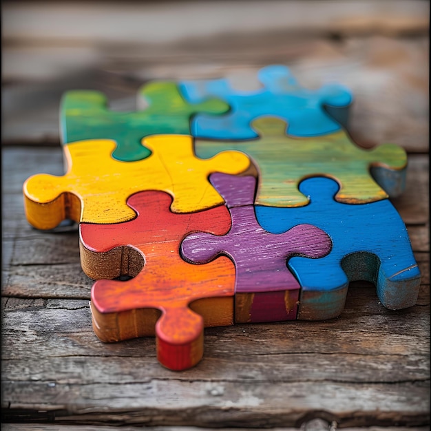 A colorful puzzle piece