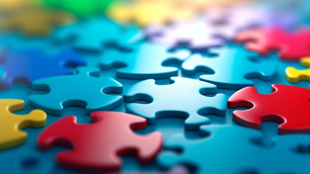 Colorful puzzle pieces background