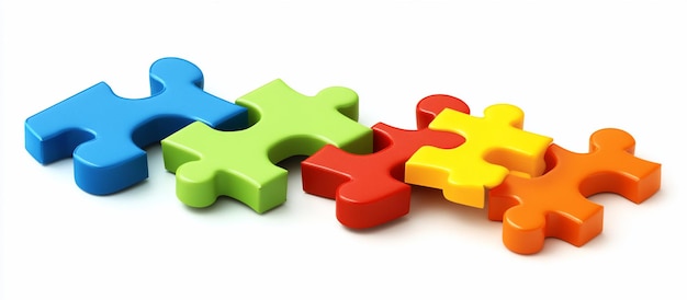 colorful puzzle pieces interlocking symbolizing teamwork collaboration and unity