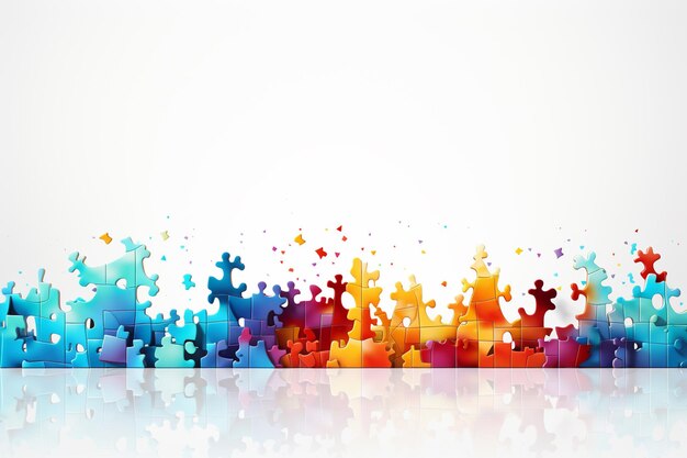 Colorful puzzle pieces on white background Vector illustration Eps 10