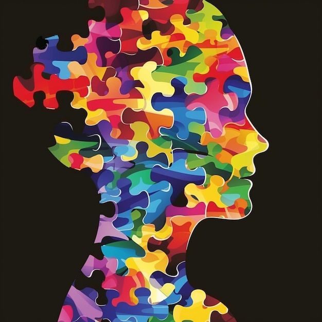 Красочные кусочки головоломки Всемирный день осведомленности об аутизме