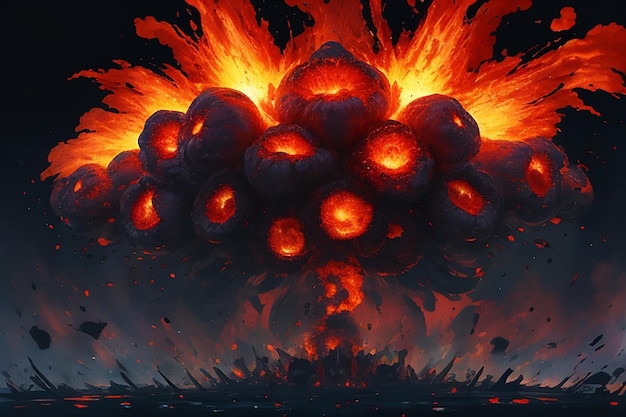 Colorful pwoder explosion on dark background