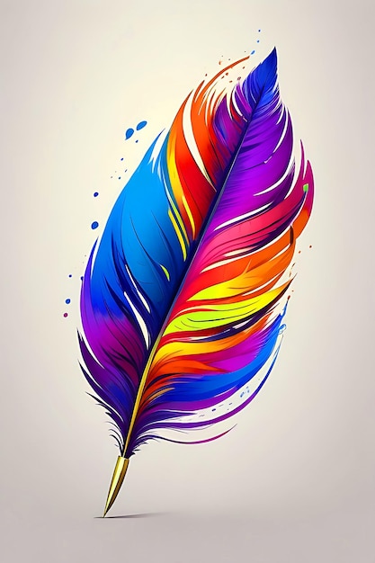 A Colorful quill feather pen