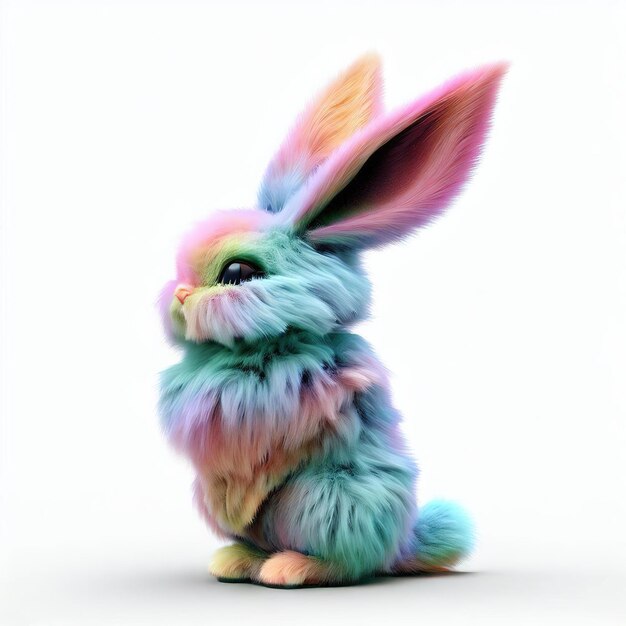 A colorful rabbit with a big horn and a big horn.