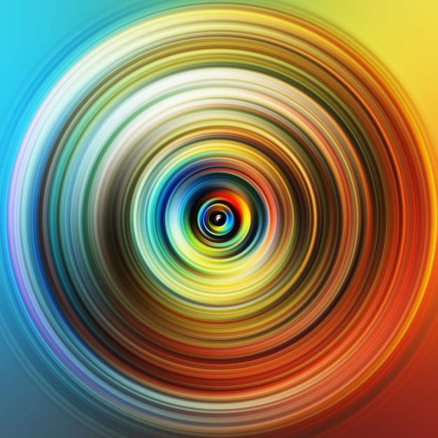 Photo colorful radial motion effect abstract rounded background color curves and sphere multi color gradient rings and circles wallpaper colored texture backdrop and banner