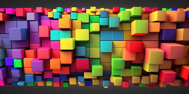 Photo colorful rainbow 3d block background