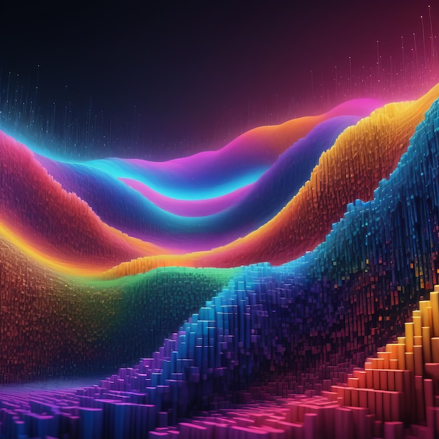 colorful rainbow abstract background 3D render