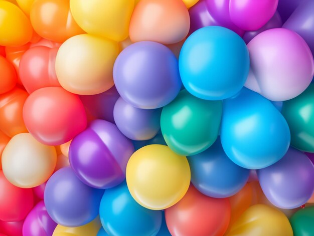 Colorful rainbow balloons bright abstract background AI Generated Image