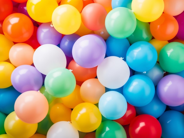 Colorful rainbow balloons bright abstract background ai generated image