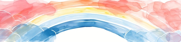 Colorful rainbow banner for design watercolor texture