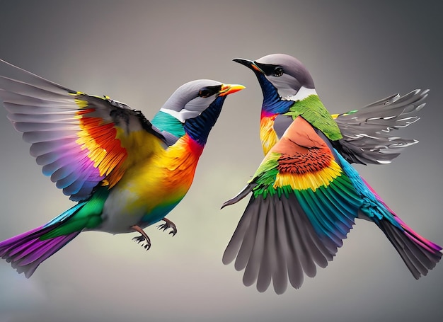 Colorful rainbow bird