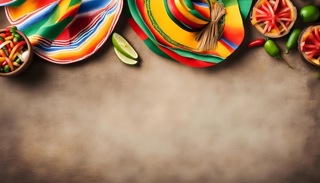 Photo a colorful rainbow colored hat laying on a brown surface