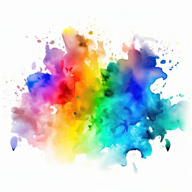 Photo a colorful rainbow colored splash of water with a rainbowcolored background generative ai