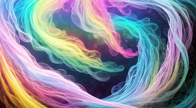 colorful rainbow fractal art absract background 3d rendering illustration