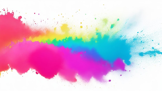 다채로운 무지개 홀리 페인트 컬러 파우더 폭발 고립 된 색 넓은 파노라마 배경