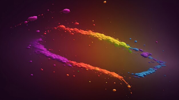 Colorful rainbow holi paint color powder explosion isolated white wide panorama background