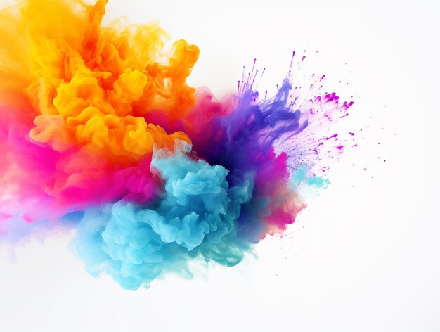 Colorful rainbow holi paint color powder explosion