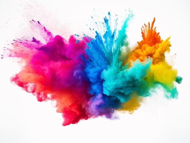 Colorful Rainbow Holi Paint Color Powder Explosion