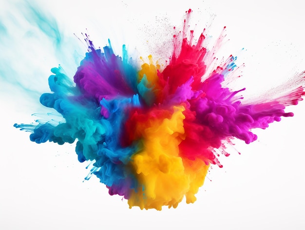 Colorful Rainbow Holi Paint Color Powder Explosion