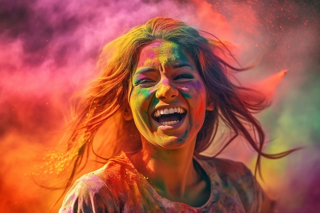 Colorful rainbow holi