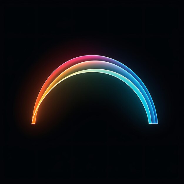 Colorful Rainbow Multicolored Arching Neon Lines Clouds Arching Neon Y2K Gradient Light Art