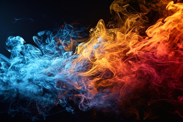 Цветная радуга неонового дыма взрыв краски цветные брызги краски и акварели порошок брызги на темном фоне
