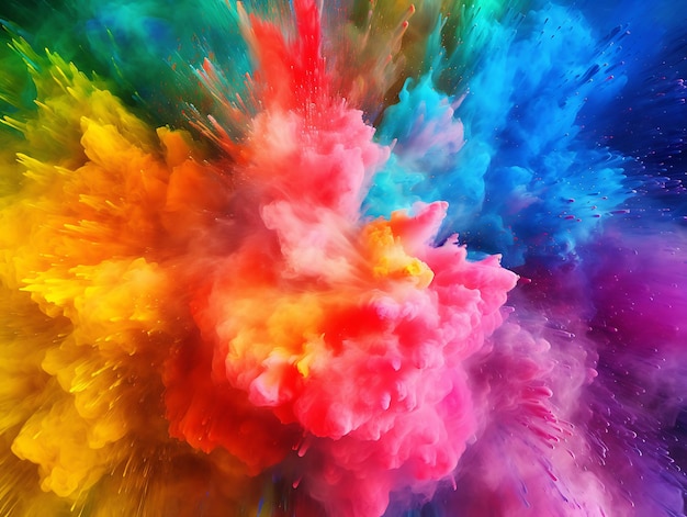 Colorful rainbow paint splash Ai Generative