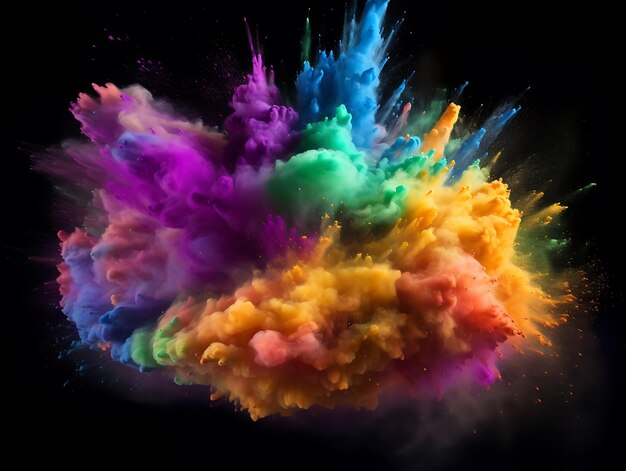 Colorful rainbow paint splash Ai Generative