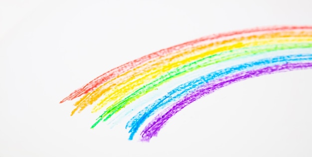 Colorful rainbow painting on white color background