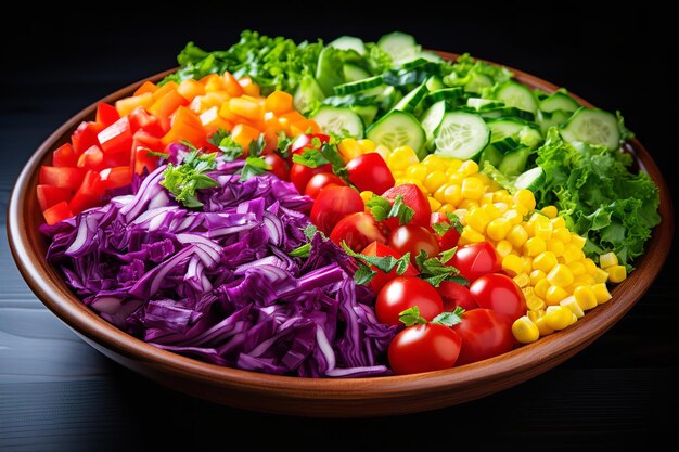 A colorful rainbow salad with a variety of fresh veget 1696212412 3