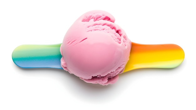 Colorful rainbow sherbet scoop