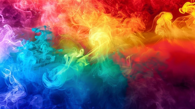 Colorful rainbow smoke gay pride flag colors LGBT community flag