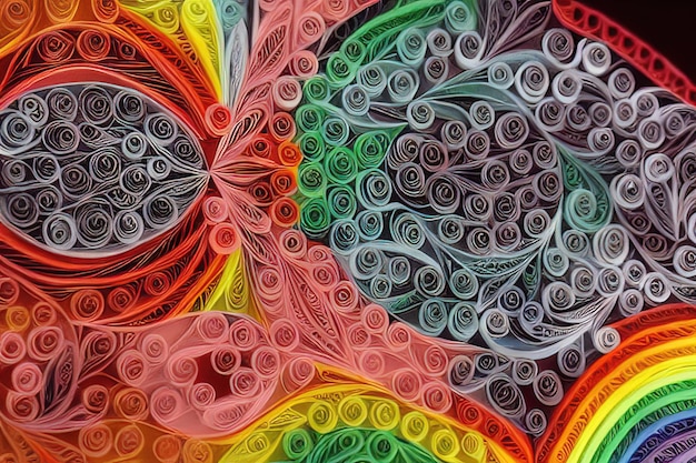 colorful rainbow swirl 3 d rendering