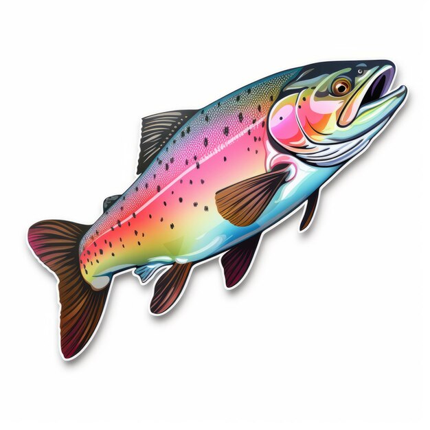 Photo colorful rainbow trout decals with free shipping