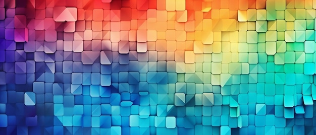 Colorful Rainbow Vivid Mosaic of Paper Art Background