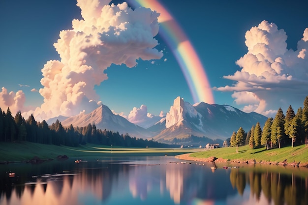 wallpaper for desktop, laptop | nq53-aurora-night-sky-mountain-space-nature- rainbow-love