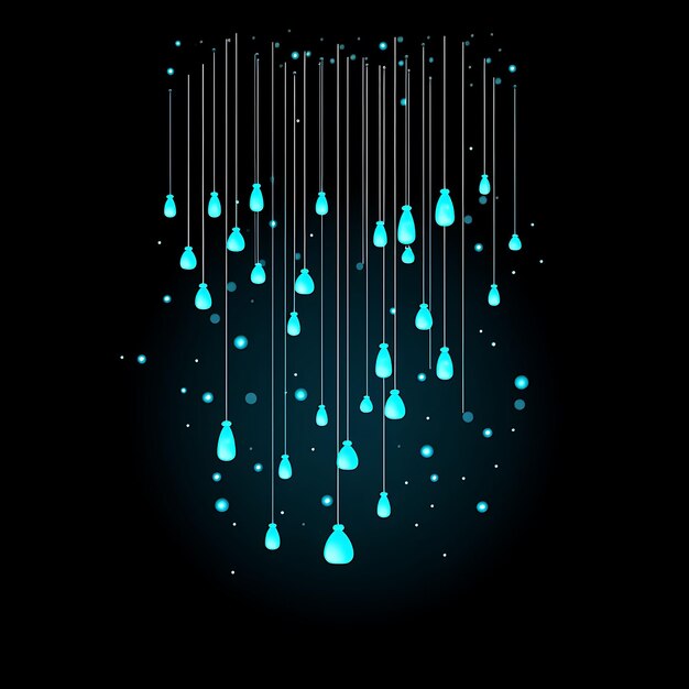 Foto colourful raindrop serene blue dotted neon lines cloud decorations str y2k gradient light art