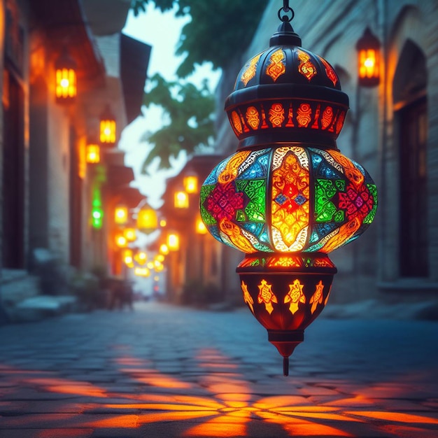 다채로운 라마단 등불