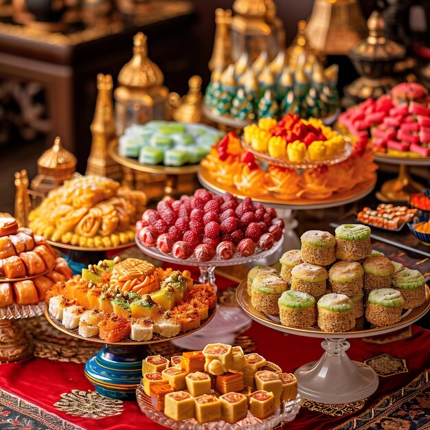 Colorful Ramadan Sweets Display